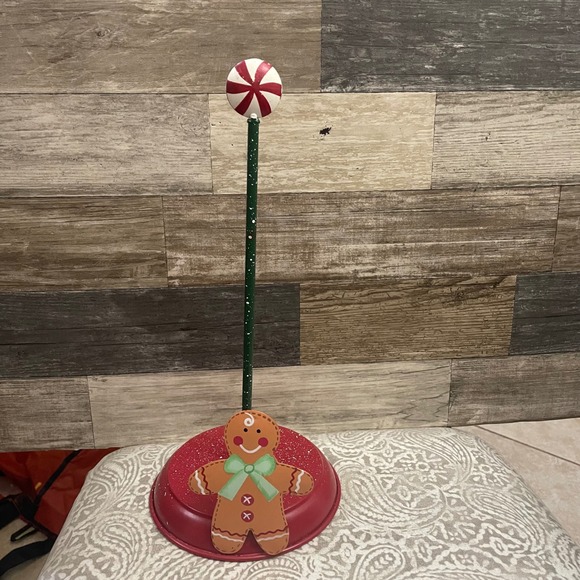 Gingerbread Man Candy Cane Metal Christmas Holiday Paper towel holder - Picture 1 of 4
